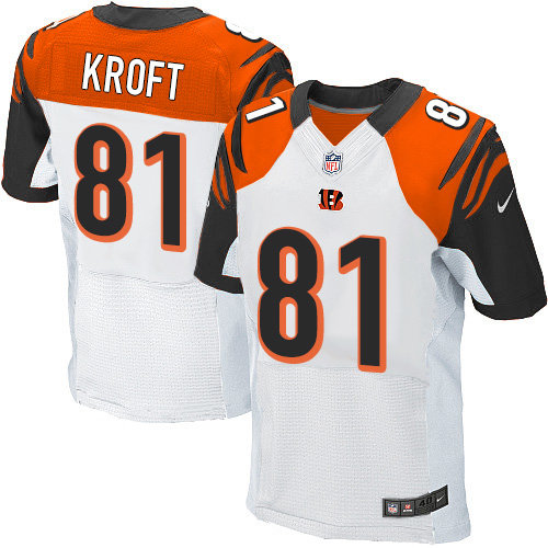 Men's Elite Tyler Kroft Nike Jersey White Road - #81 NFL Cincinnati Bengals